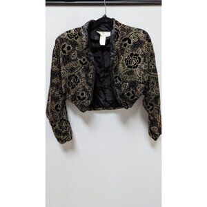 David Howard Black/Gold Rose Sequin Jacket